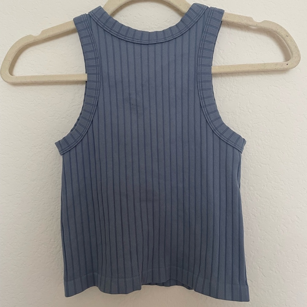 Blue Tank Crop Top